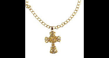 Gouden verkleed ketting met groot kruis - Monniken - priesters - nonnen - paus - bisschop - dominee