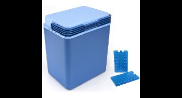 Grote koelbox donkerblauw 32 liter 40 x 30 x 45 cm incl. 6 koelelementen