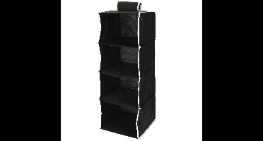 Hangende kast organizer - met vakken - opvouwbaar - zwart - 84 cm