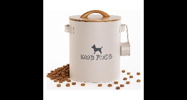 Hondenvoedsel Bewaarblik / voorraadblik - beige - Hondensnoepjes / Hondenbrokken - 8 liter