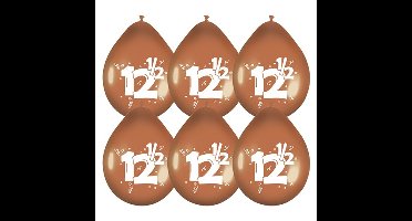 Jubileum thema 12.5 jaar getrouwd ballonnen - 90x stuks - brons - Feestartikelen/versiering