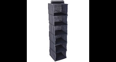 Kast organizer - 6 vaks - antraciet - 30 x 30 x 120 cm - ruimtebesparend