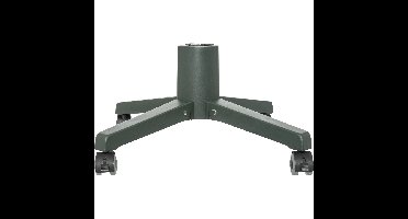 Kerstboom standaard - op wieltjes - D54 cm - groen - metaal - voor kunstbomen