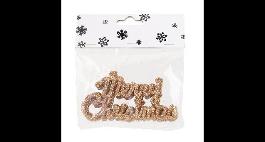 Kersthangers Merry Christmas - 24x stuks - koper - kunststof - 10 cm