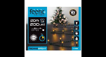 Kerstverlichting - warm wit - 20 meter - 200 led lampjes - groen snoer - 8 functies