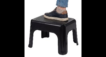 Keukenkrukje / opstapje - zwart - kunststof - L38 x B29 x H24 - anti-slip