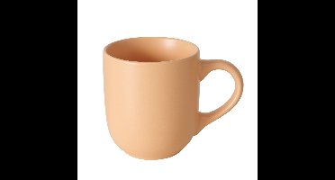 Koffiemokken Paris - 1x stuks - Keramiek - pastel oranje - 300 ml - 8 x 10 cm