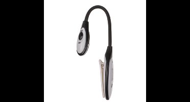 LED Leeslamp met klem - wit - 16 cm - incl. batterijen - 2 leds - boek lezen verlichting