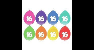 Leeftijd verjaardag thema ballonnen 16 jaar 32x stuks 29 cm
