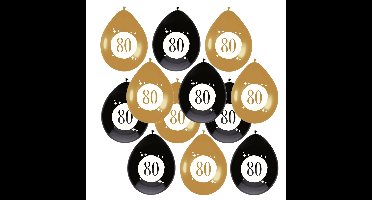 Leeftijd verjaardag thema ballonnen 80 jaar 12x stuks 30 cm
