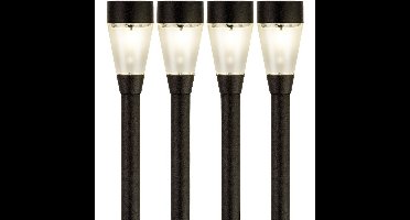 Lumineo Jive solar verlichting - 4x - buitenlamp/tuinlamp - LED - 32 cm