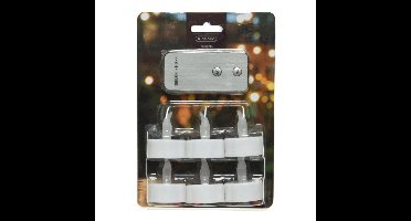 Lumineo LED waxinelichtjes - 6x stuks - wit - afstandsbediening - veilig - theelichtjes - led kaarse
