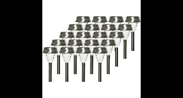 Lumineo Prikspot - 20x - LED - 24 cm - RVS - lantaarn stekers - solar verlichting- Buiten