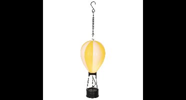 Lumineo solar luchtballon lantaarn - geel - H22 x D10 cm - kunststof - vlam effect - tuinverlichting