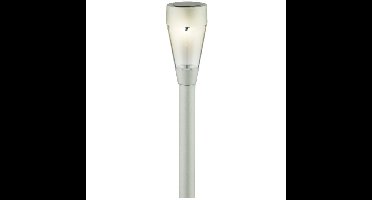 Lumineo Solar tuinlamp - prikspot - zilver - op zonne-energie - 32 cm - tuinverlichting