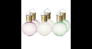 Lumineo tuin feestlampjes - solar - 15x stuks - gekleurd - 11 cm - aan haak