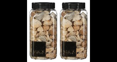 Mica Decorations decoratie stenen - 2x - 650ml - lichtbruin mix - hobby steentjes