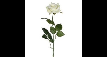Mica decorations kunstroos kunstbloemen - creme wit - 66 cm - boeketten - rozen