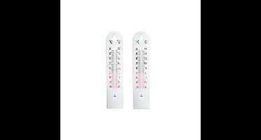 Nature Buitenthermometer - 1x - wit - kunststof - 20 cm - tuin thermometer