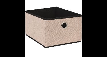 Opbergmand/kastmand - beige - karton/kunststof - 15 liter - 32 x 25 x 18 cm
