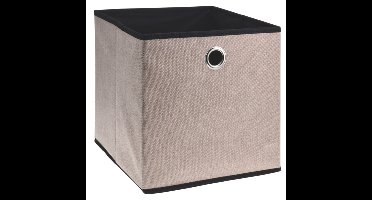 Opbergmand/kastmand - beige - karton/kunststof - 28 liter - 30 x 30 x 30 cm