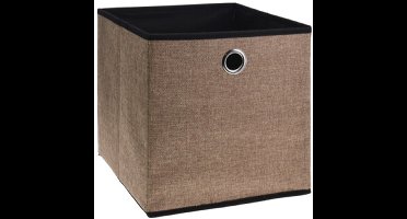 Opbergmand/kastmand - bruin - karton/kunststof - 28 liter - 30 x 30 x 30 cm