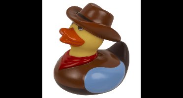 Out of the Blue Badeend Cowboy - 1x stuks - geel / bruin - badspeelgoed
