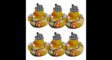 Out of the Blue Badeend Oktoberfest - 6x - 9 x 8 cm - Duits eendje - bierfeest - badspeelgoed