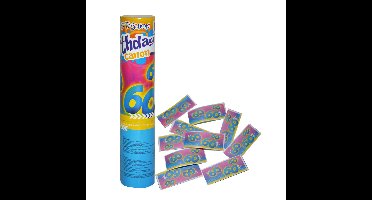 Party popper/confetti shooter - verjaardag 60 jaar - papier - multi kleuren - 20 cm