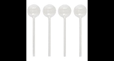Planten Waterdruppelaar - set 4x stuks - glas - kunststof - 24 cm - planten water geven - druppelsys