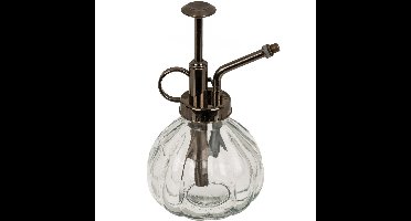 Plantenspuit/plantenvernevelaar - grijs transparant - 15 cm - van glas - Bohemien woonaccessoires