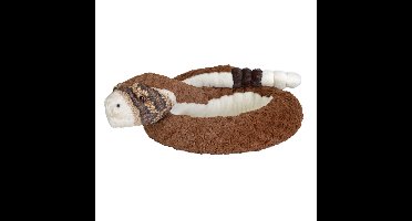 Pluche ratelslang knuffel - 137 cm - bruin - slangen - reptielen - met ratel geluid - knuffeldieren