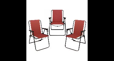 Redcliffs Stoel unica - 3x - terra - voor kinderen - 75 x 38 cm - metaal/polyester - camping / tuin