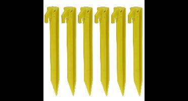 Redcliffs tentharingen - pennen - 12x - geel - kunststof - 23 cm - voor diverse ondergronden