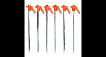 Redcliffs tentharingen - Rotspennen - 6x - zilver - metaal - 21 cm - voor harde ondergrond