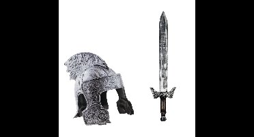 Ridder verkleed set helm en wapens zwaard 68 cm voor volwassenen