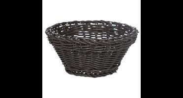 Ronde broodmand/serveermand zwart kunststof D15 x H7 cm