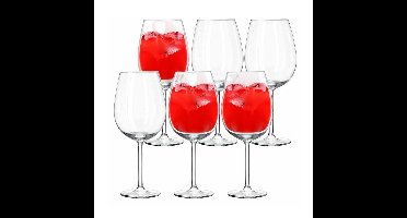 Royal Leerdam Wijnglazen Plaza - 6x stuks - glas - 330 ml - Rode en witte wijn drinken