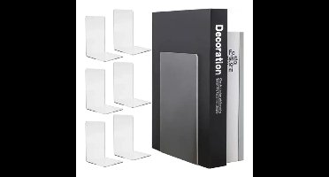 Ruhhy Boekensteun - 6x - transparant - acryl - 18 x 12 cm - boekenstandaard
