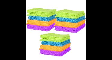 Ruhhy Microvezeldoekjes - 36x stuks - 30 x 30 cm - kleuren mix - schoonmaakdoekjes