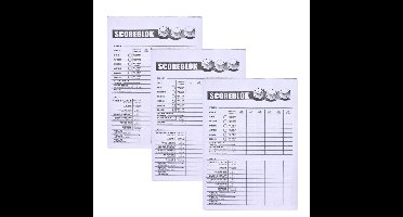 Scoreblok Yahtzee - 3x - blok 100 vellen - dobbelspel - punten opschrijven - 10 x 15 cm