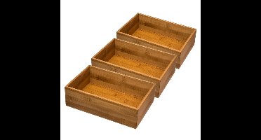 Secret de gourmet bestekbak organizer - 5x - bamboe - keuken - 23 x 15 x 7 cm