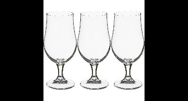 Secret de Gourmet Bierglazen - 12x stuks - transparant - voetglazen - 370 ml - 18 cm