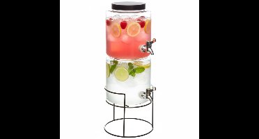 Secret de Gourmet Drankdispenser - 2 lagen - 3,8 liter - glas - limonadetap - met standaard
