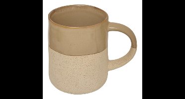 Secret de Gourmet koffie kopjes - Cairo - 1x stuks - taupe/beige - 340 ml - mokken - keramiek