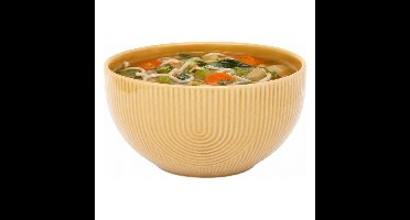 Secret de Gourmet Soepkommen Memphis - D14 cm - okergeel - keramiek - schaaltjes - stapelbaar