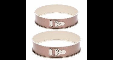Set van 2x Ronde anti-aanbak springvorm/taartvormen rose goud 22 en 28 cm