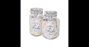 Set van 2x weckpotten/inmaakpotten 2 liter/1,5 liter met beugelsluiting