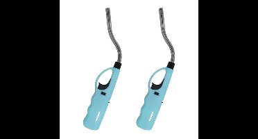 Set van 5x flexibele BBQ/keuken/gas/haard aansteker - blauw - 27 cm