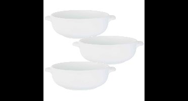 Set van 6x stuks snackschaaltjes wit van porselein 13 cm rond